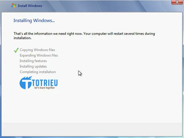 VPS Windows bắt đầu chạy cài đặt