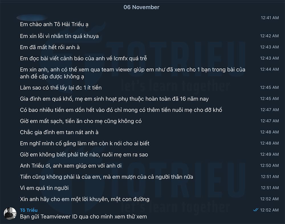 Khách hàng cầu cứu vì bị IB LCMFX Việt Nam lừa đảo