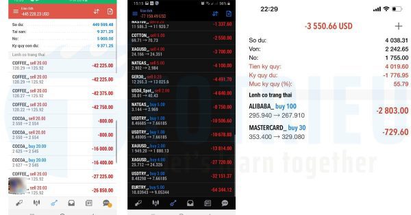 Các tài khoản bị lừa đầu tư Forex khớp lệnh khối lượng lớn
