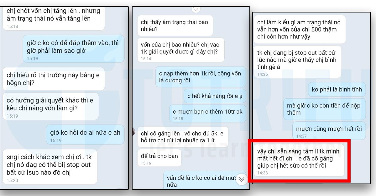 Dụ khách hàng đi vay tiền nạp để gồng lỗ và gỡ cháy