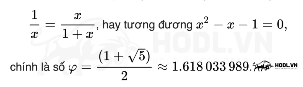 Phương trình tỷ lệ vàng Fibonacci