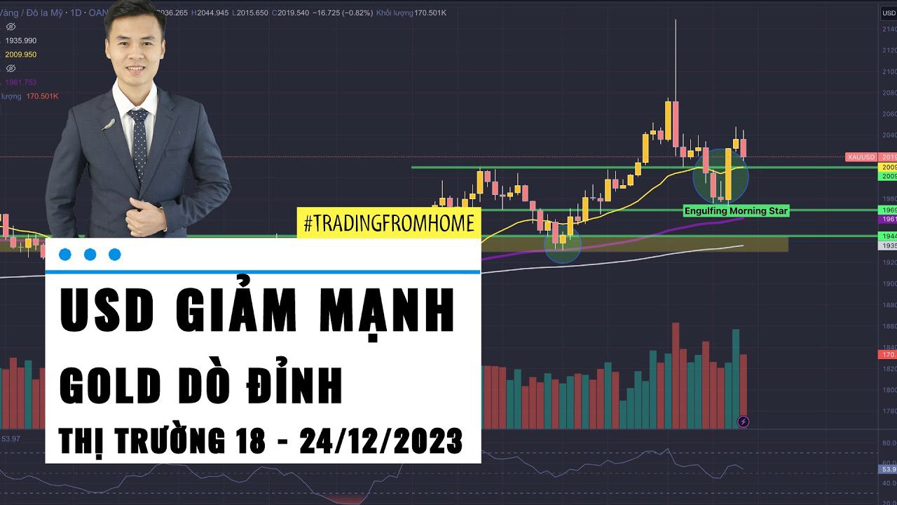 USD giảm sâu - Gold dò đỉnh - Dầu phục hồi - Thị trường tuần 51-2023 (18 - 24/12)