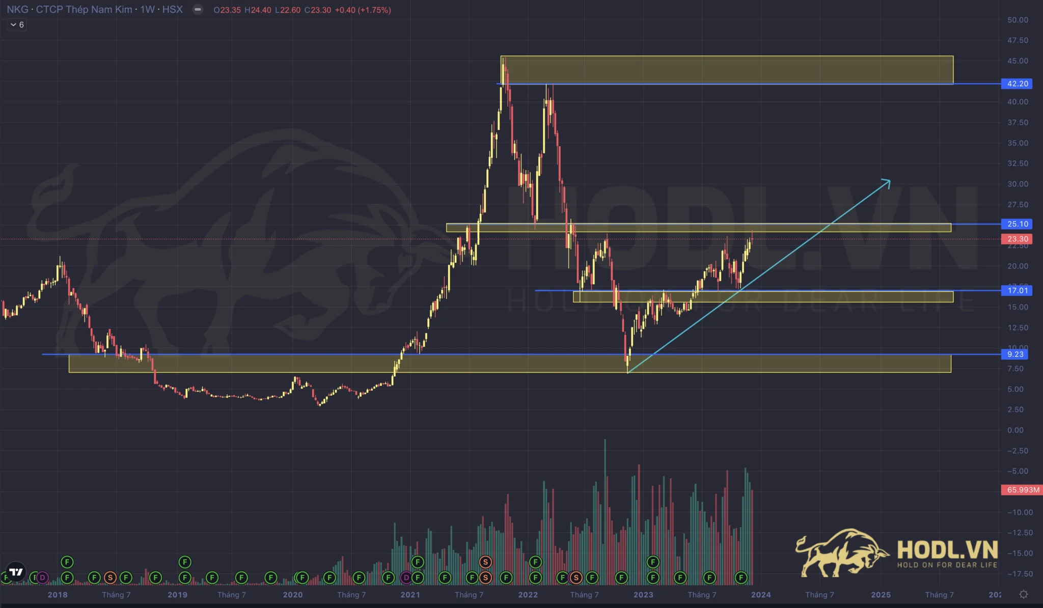 Phân tích Kỹ thuật giá cổ phiếu NKG năm 2024