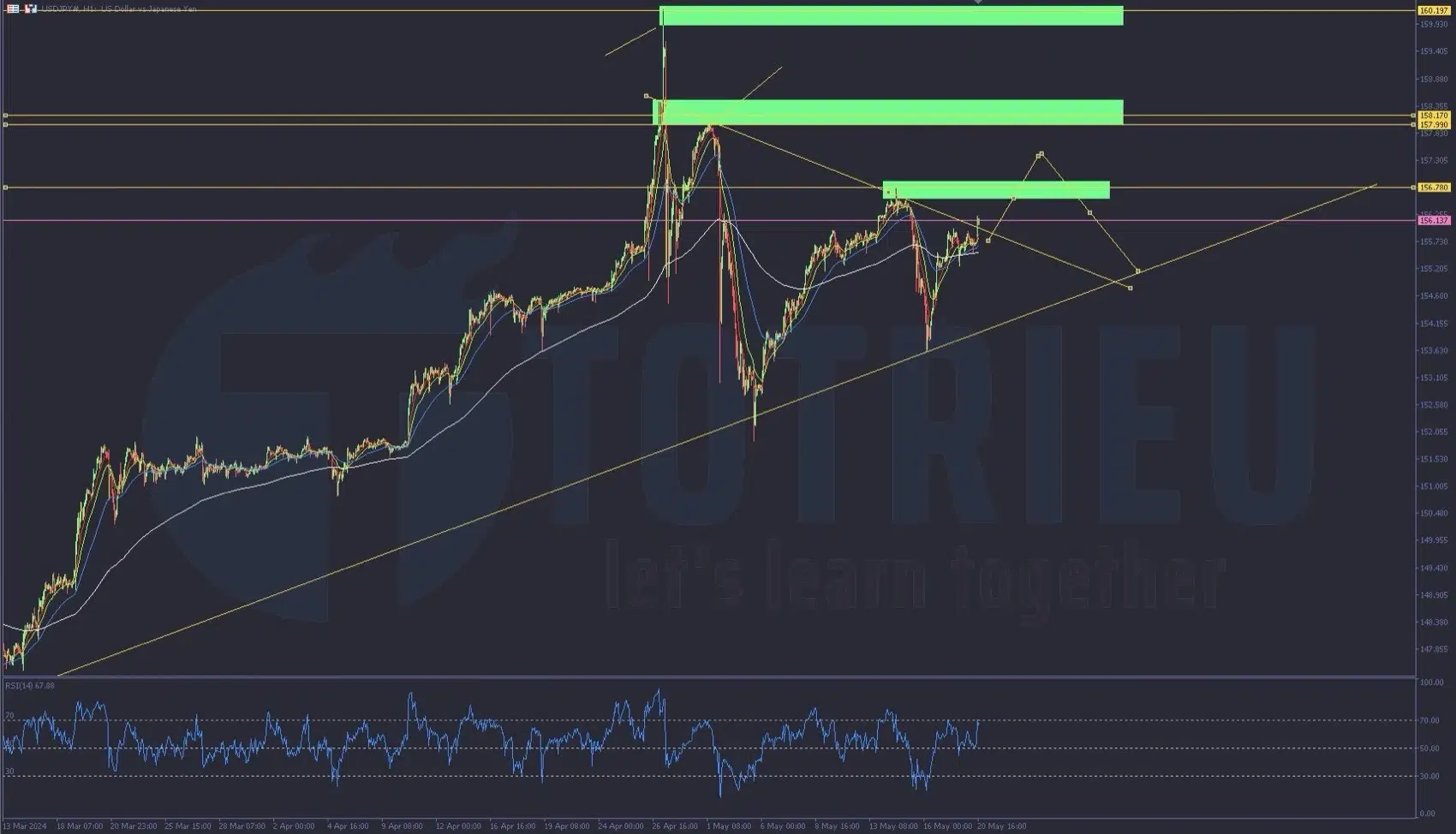 Phân tích kỹ thuật Forex tuần 21-2024: USDJPY