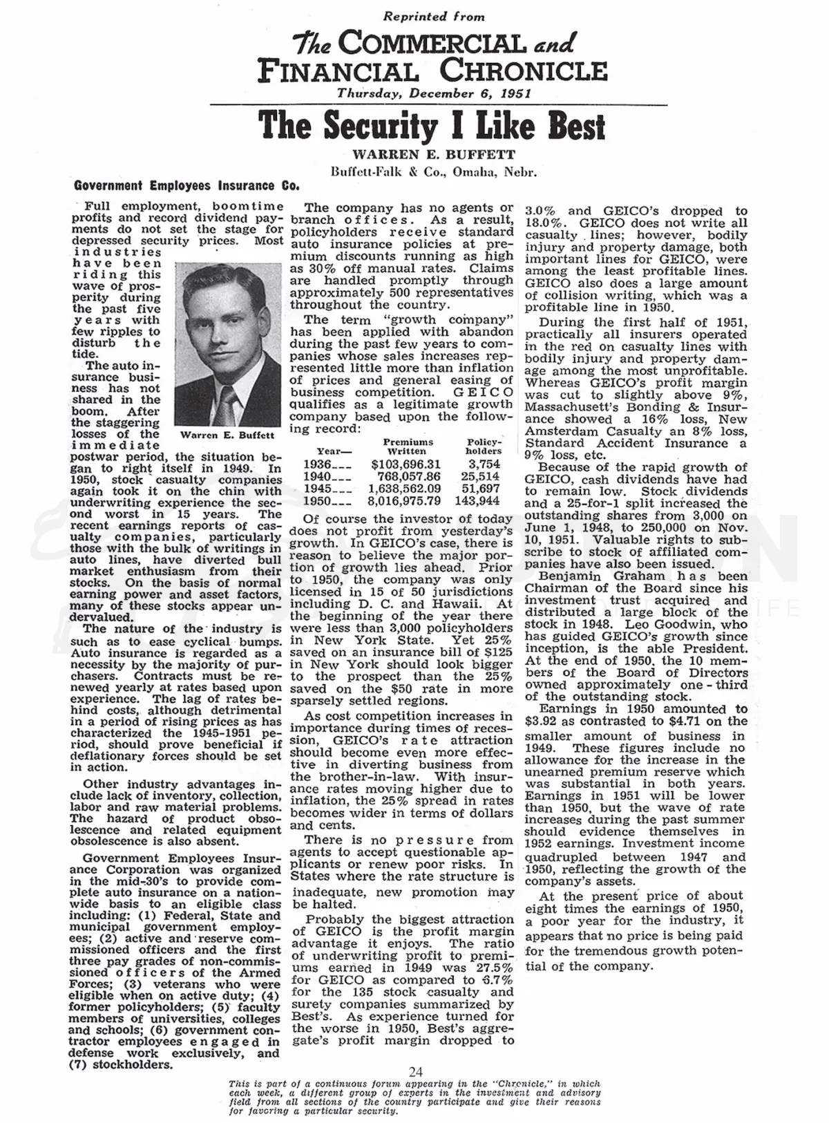 Warren E. Buffett và thương vụ Geico